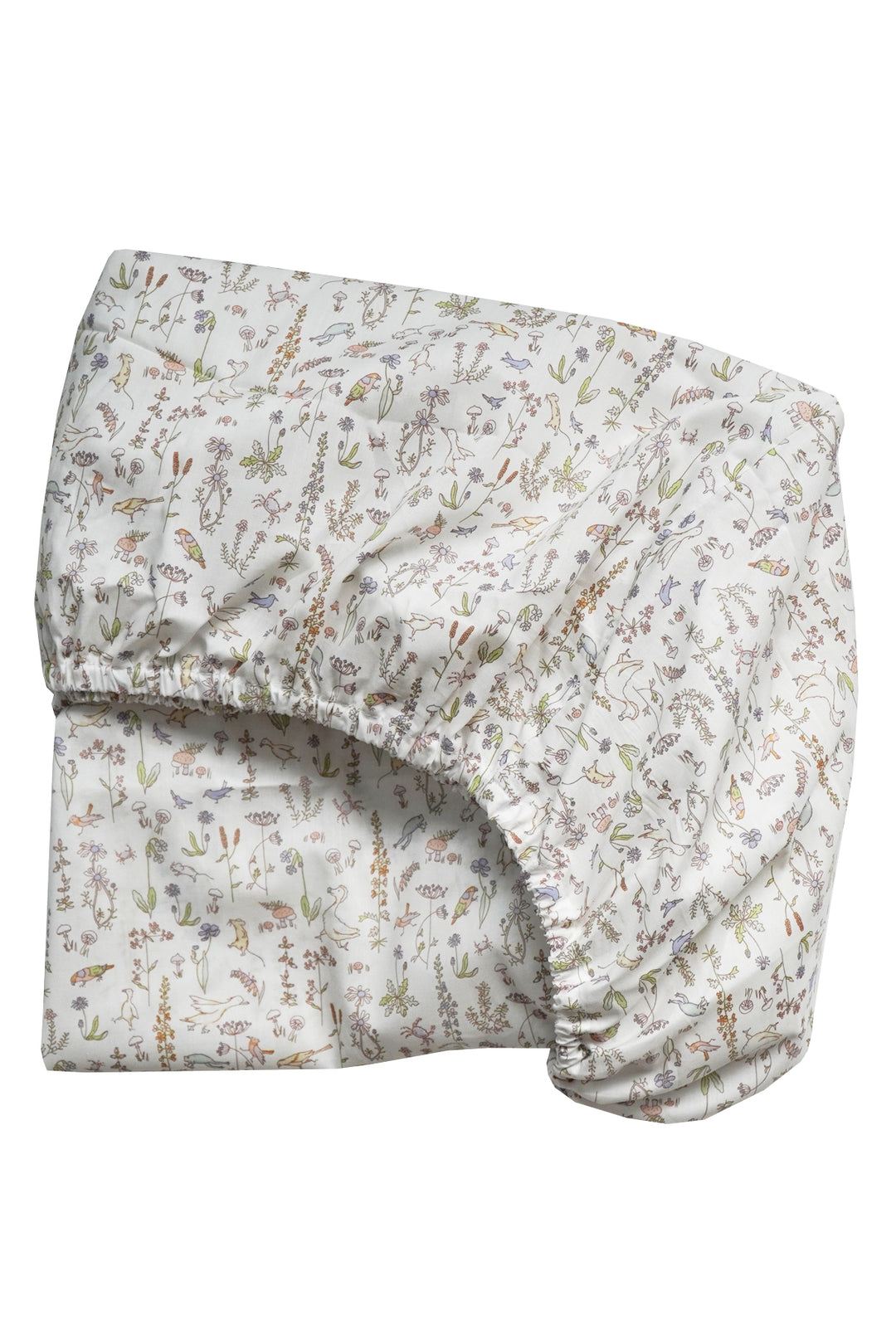 Fitted Sheet made with Liberty Fabric THEO GREEN