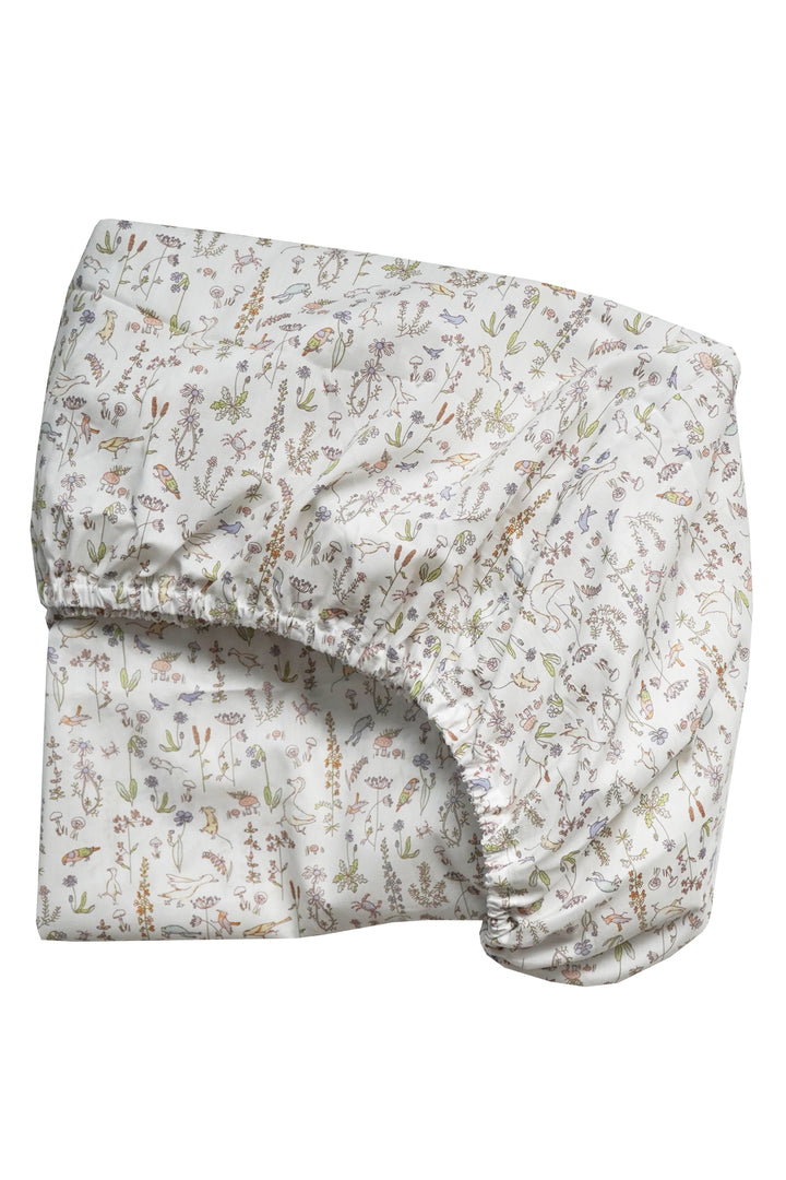 Fitted Sheet made with Liberty Fabric THEO GREEN