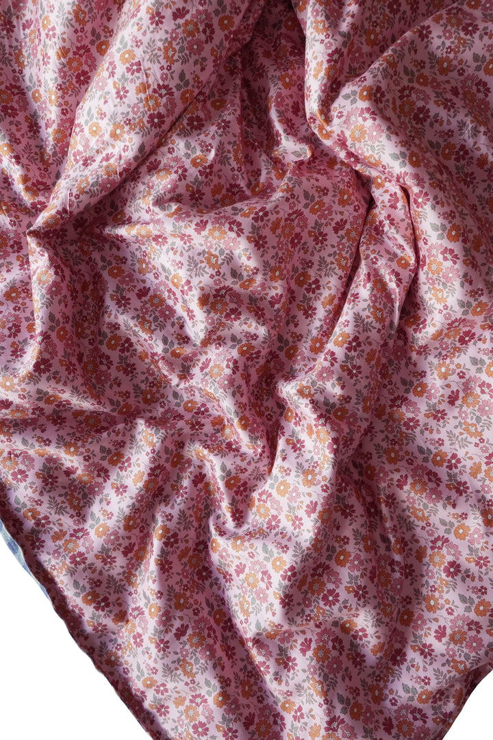 Reversible Heirloom Quilt made with Liberty Fabric CAPEL FLORET & GINGHAM LINEN