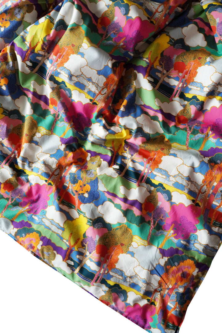 Reversible Heirloom Quilt made with Liberty Fabric PROSPECT ROAD & VACATION STRIPE