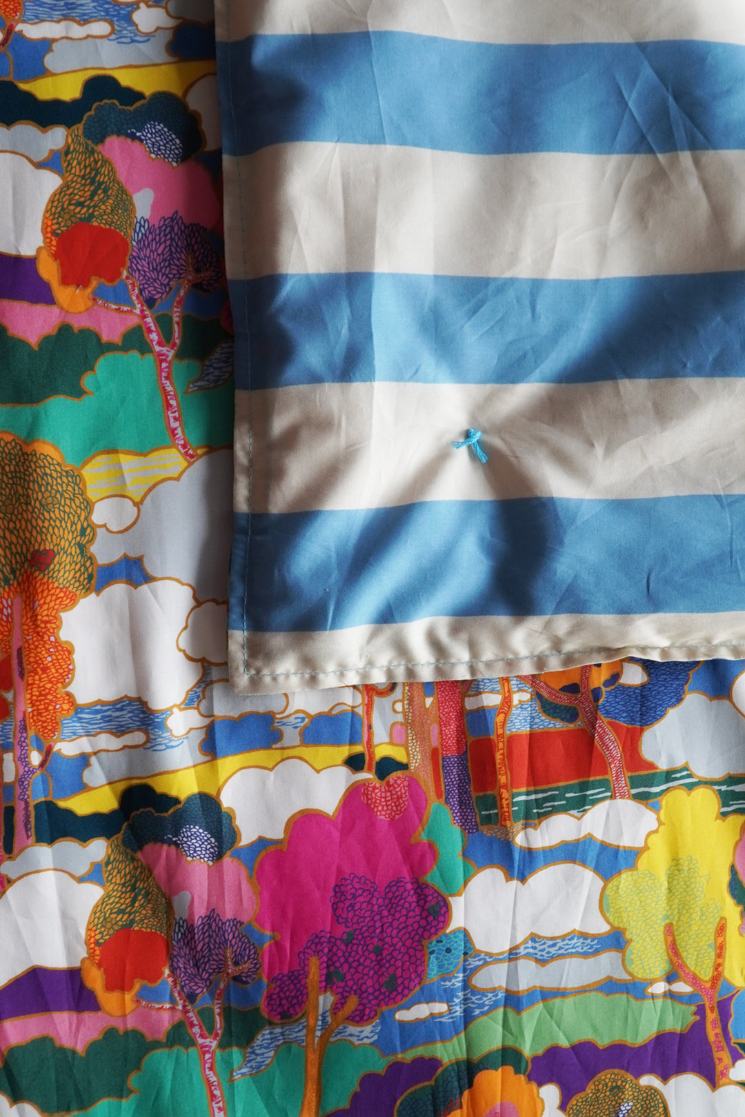 Reversible Heirloom Quilt made with Liberty Fabric PROSPECT ROAD & VACATION STRIPE