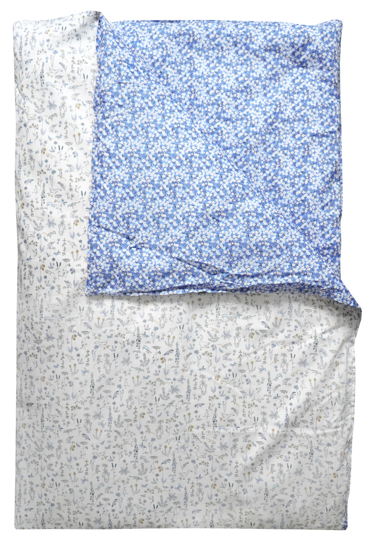 Reversible Heirloom Quilt made with Liberty Fabric THEO BLUE & MITSI VALERIA BLUE