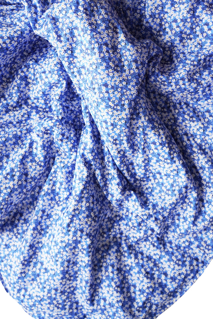 Reversible Heirloom Quilt made with Liberty Fabric THEO BLUE & MITSI VALERIA BLUE