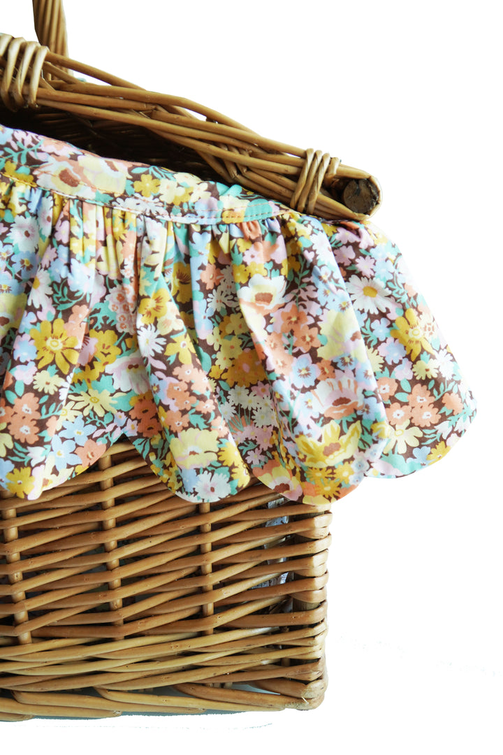Rectangular Picnic Basket made with Liberty Fabric THORPE