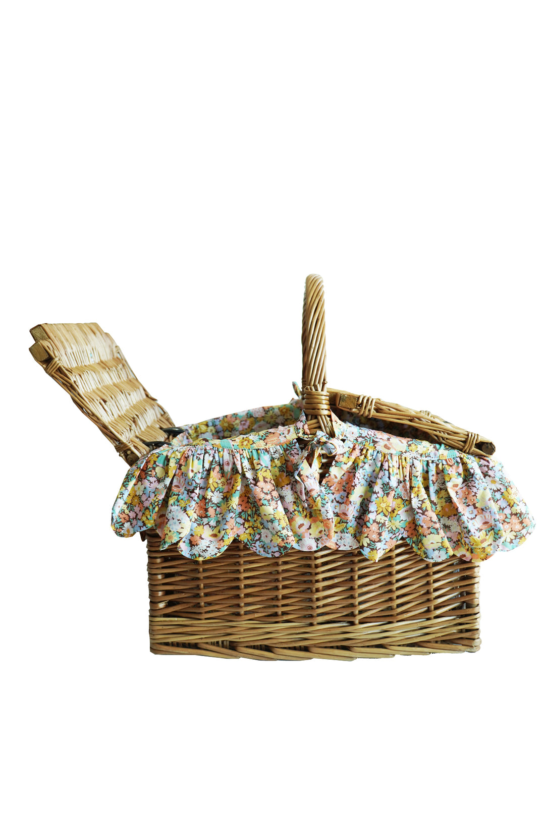 Rectangular Picnic Basket made with Liberty Fabric THORPE