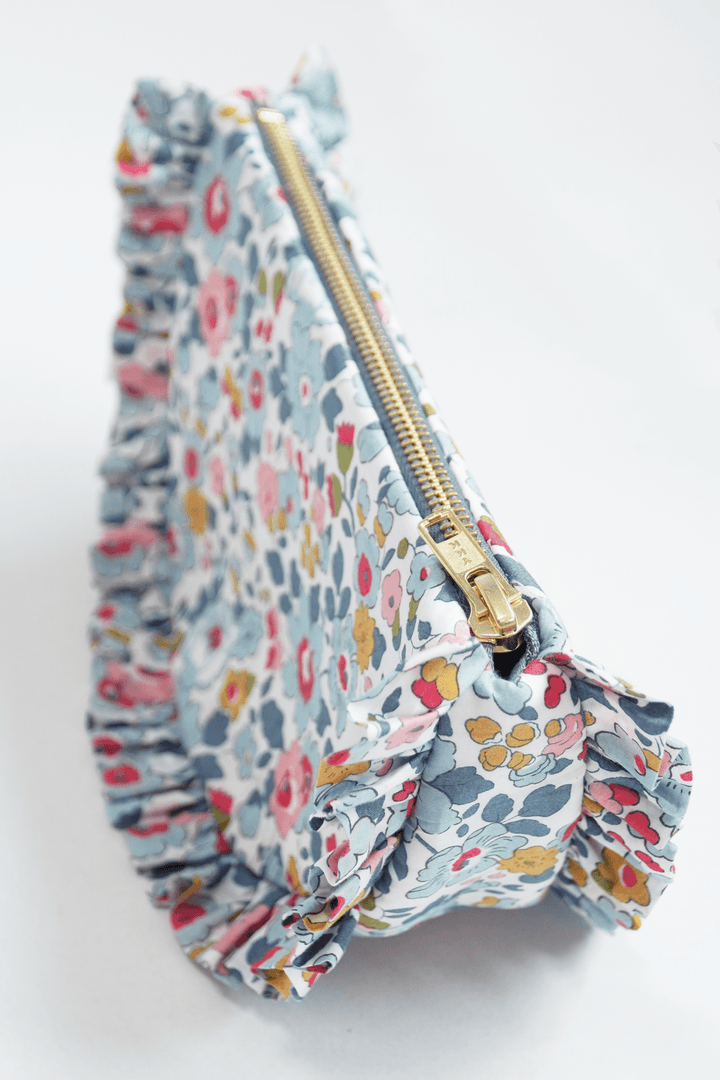 Ruffle Pouch made with Liberty Fabric BETSY