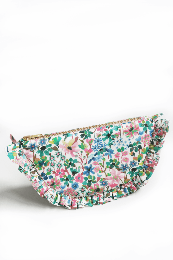 Ruffle Pouch made with Liberty Fabric DREAMS OF SUMMER