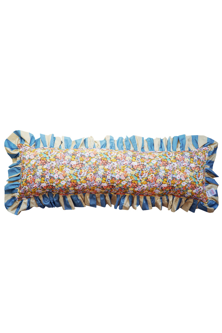 Limited Edition Ruffle Bolster Lumbar Cushion made with Liberty Fabric THORPE