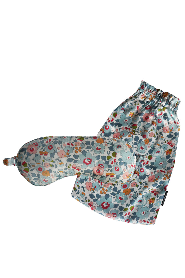 Silk Eye Mask made with Liberty Fabric BETSY GREY