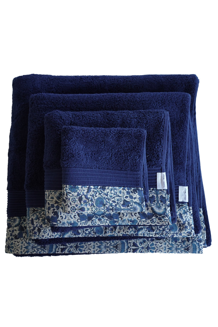 Border Edge Towel made with Liberty Fabric LODDEN