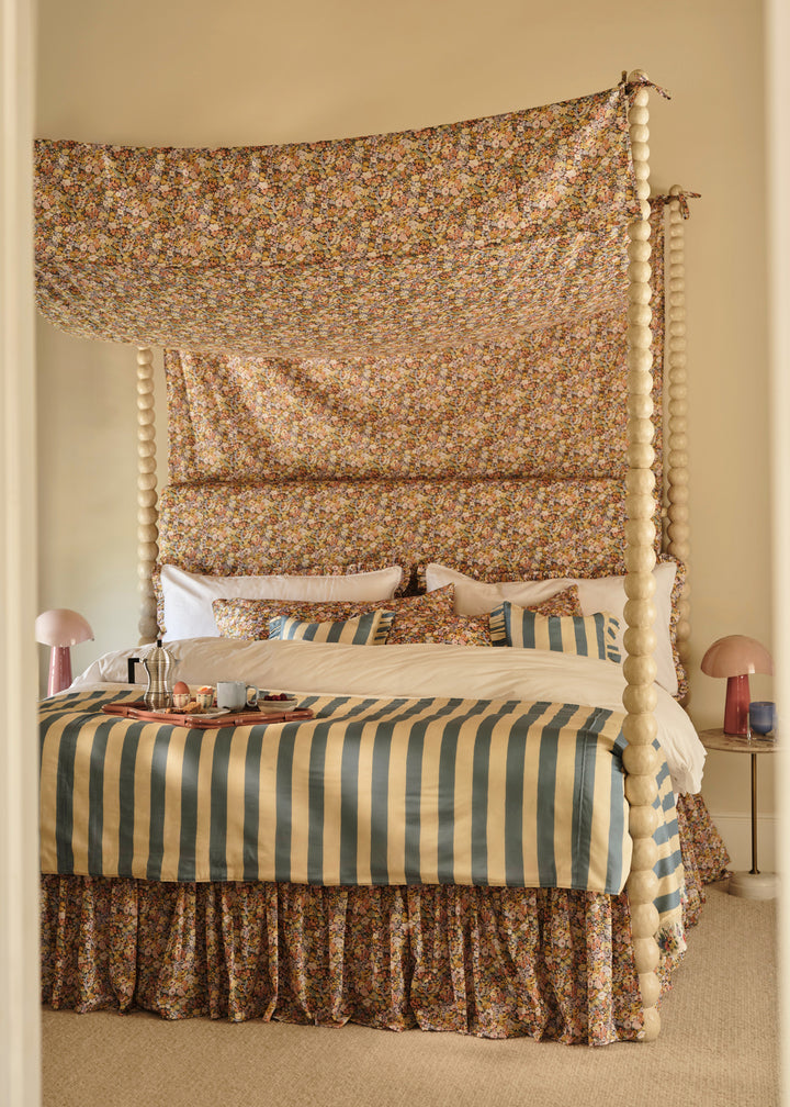 Bedskirt Valance made with Liberty Fabric THORPE YELLOW