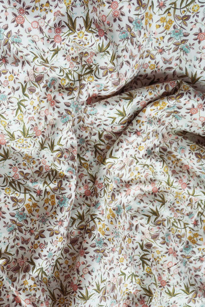 Reversible Stitch Border Bedspread made with Liberty Fabric TAPESTRY & CARLINE ROSE