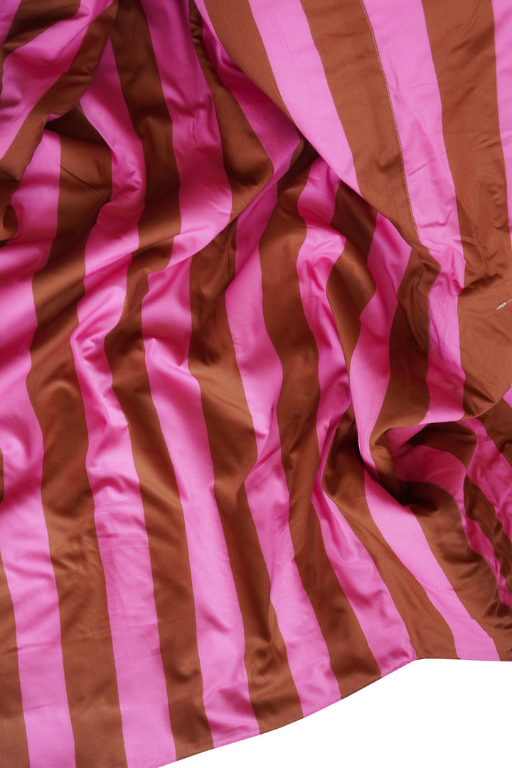 Reversible Stitch Border Bedspread made with Liberty Fabric VACATION STRIPE & MYRTLE