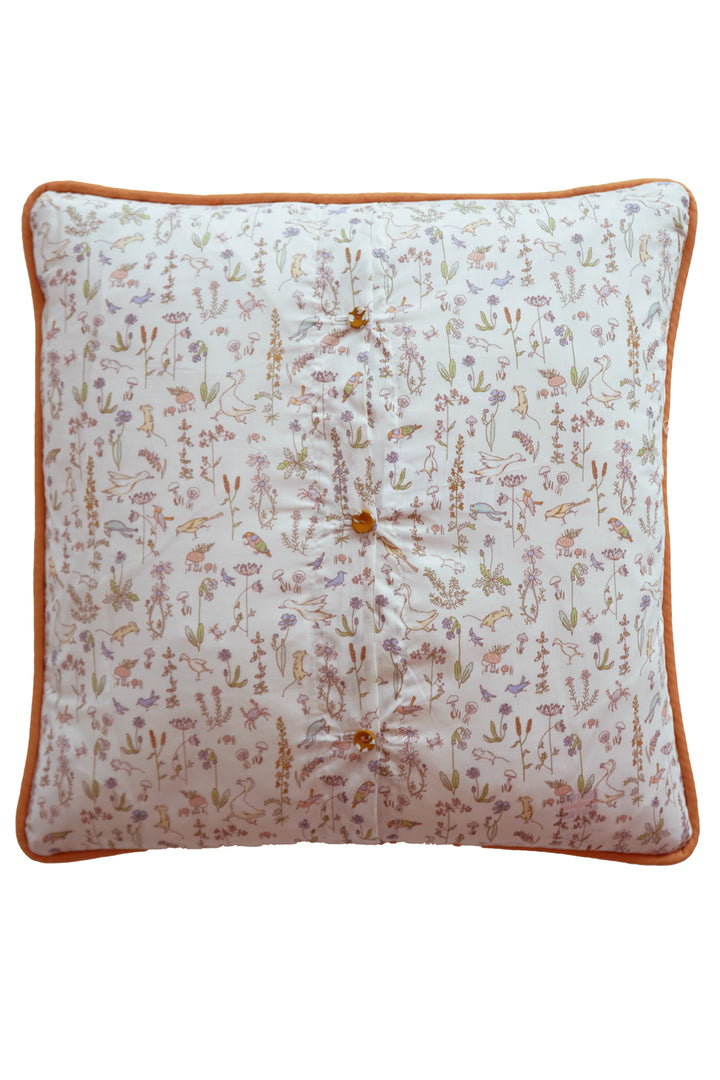 Piped Edge Personalised Cushion made with Liberty Fabric THEO GREEN