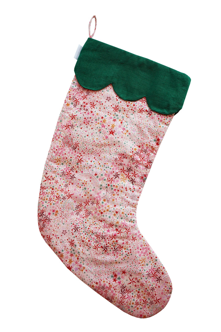 Coco & Wolf x Polly Wren Studios Embroidered Christmas Stocking made with Liberty Fabric ADELAJDAS WISH