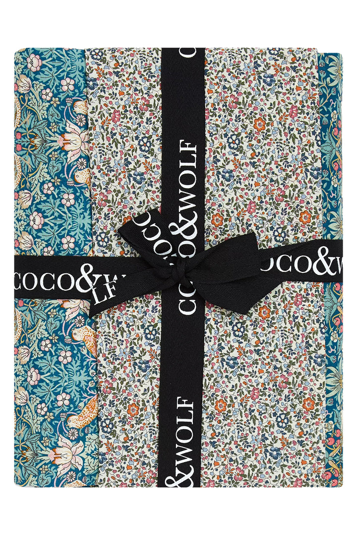 Reversible Duvet Set made with Liberty Fabric STRAWBERRY THIEF & KATIE AND MILLIE ORANGE