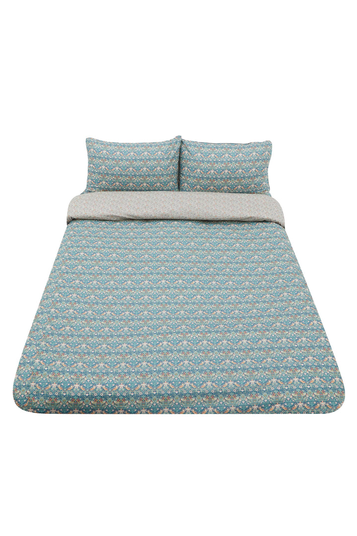 Reversible Duvet Set made with Liberty Fabric STRAWBERRY THIEF & KATIE AND MILLIE ORANGE