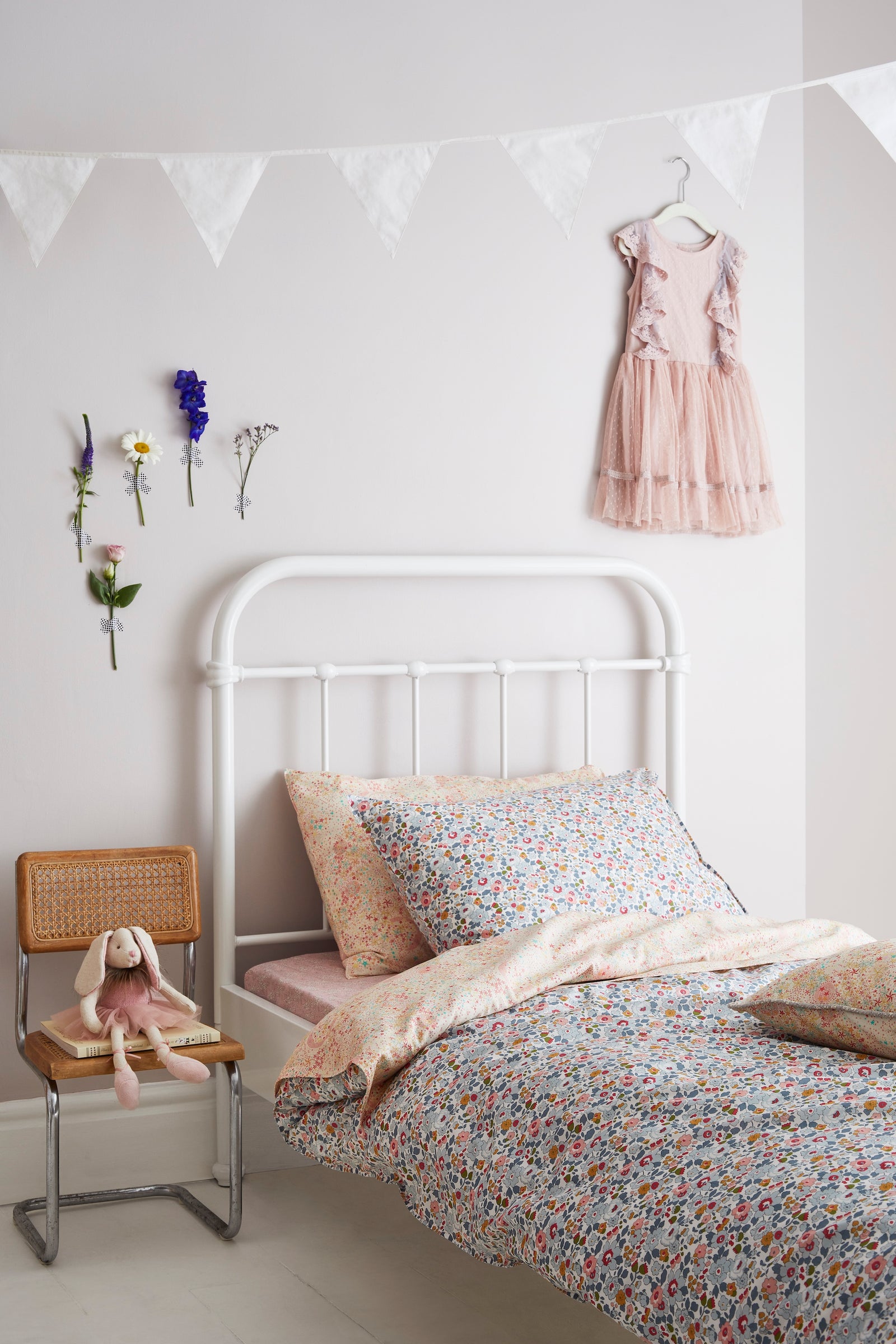 Complete Bedding Set made with Liberty Fabric BETSY GREY