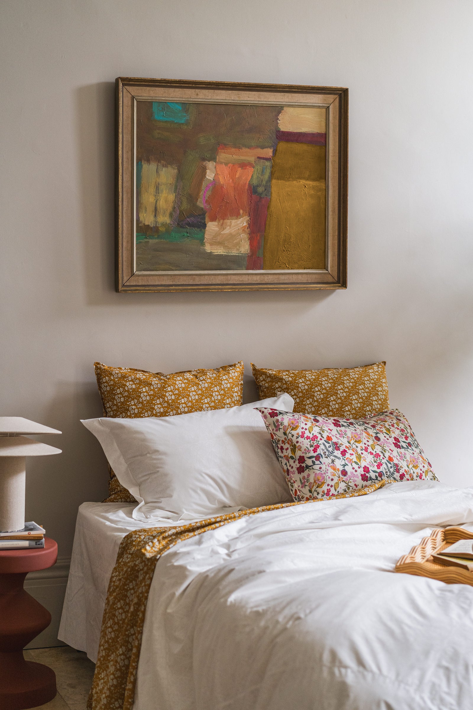 Complete Bedding Set made with Liberty Fabric CAPEL MUSTARD