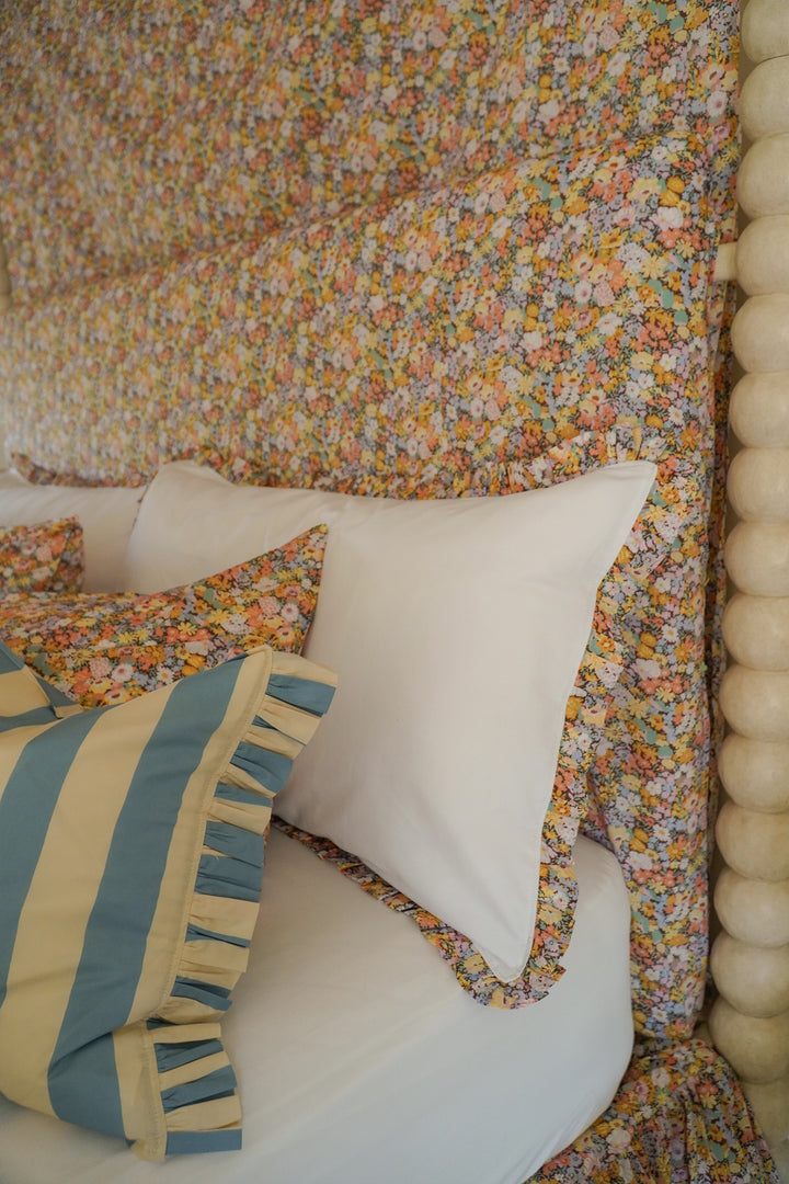 Bedskirt Valance made with Liberty Fabric THORPE YELLOW