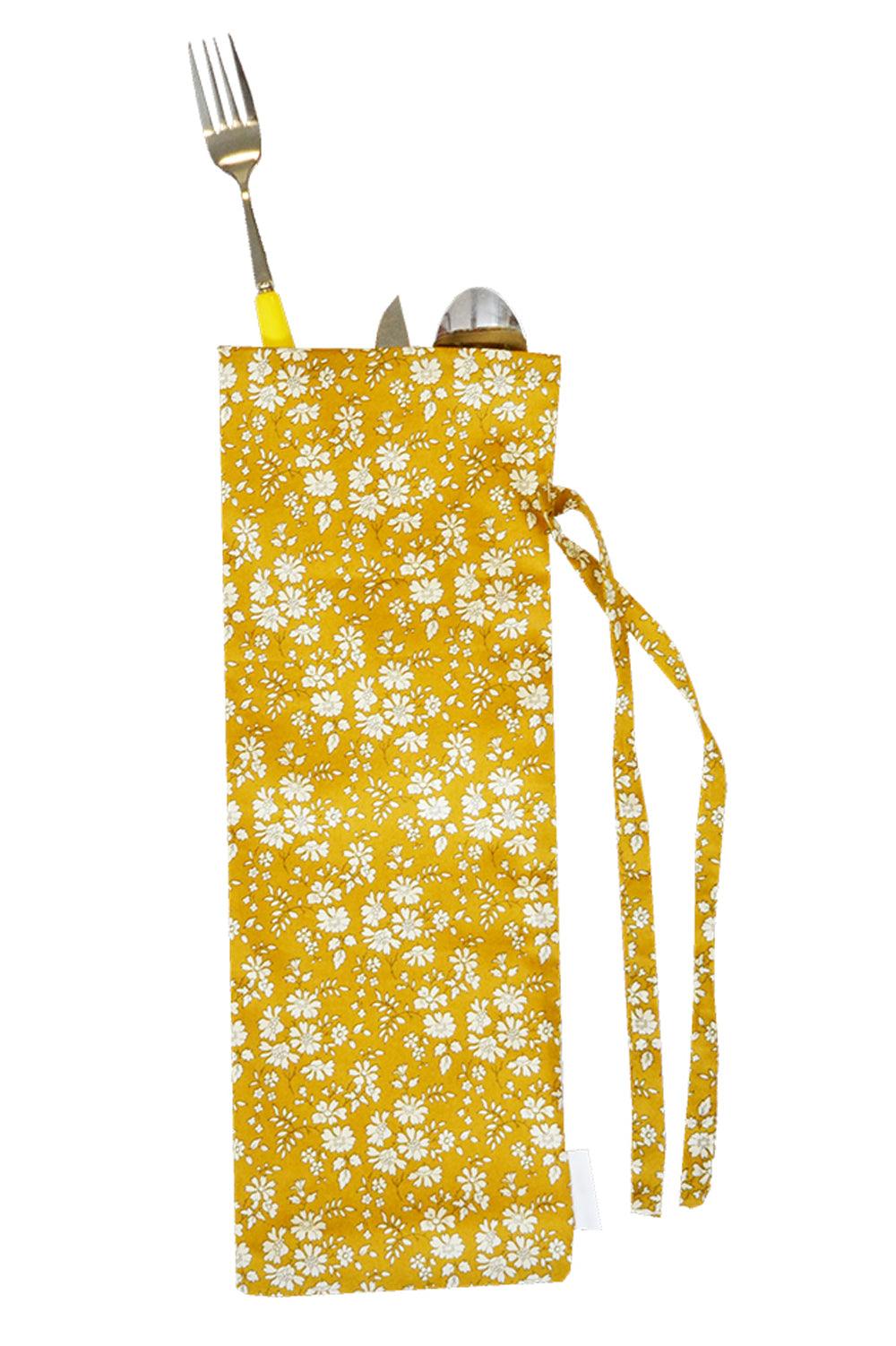 Cutlery Bag made with Liberty Fabric CAPEL MUSTARD - Coco & Wolf