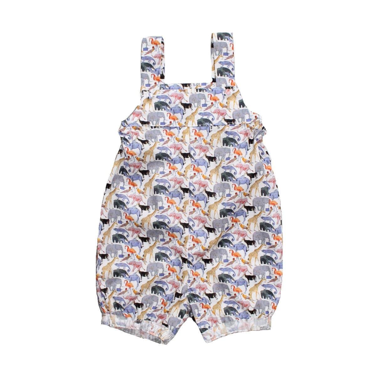 Dillan Romper made with Liberty Fabric QUEUE FOR THE ZOO YELLOW - Coco & Wolf