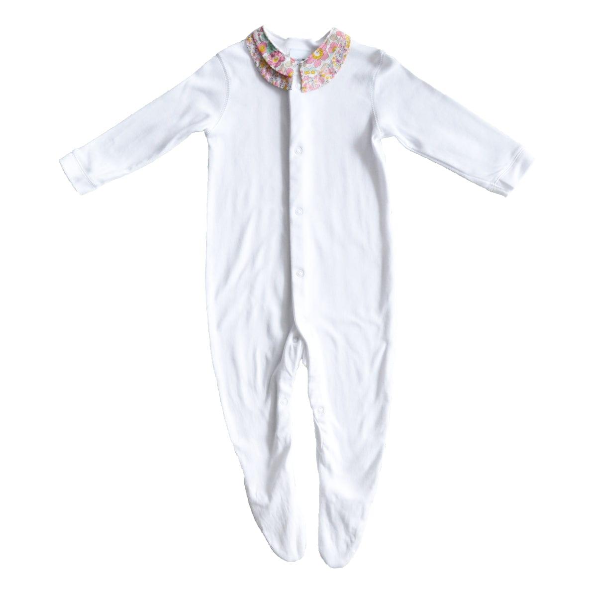 Double Collar Baby-grow made with Liberty Fabric BETSY ROSE & WILTSHIRE BUD - Coco & Wolf