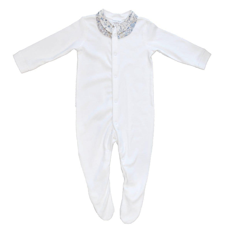 Double Collar Baby-grow made with Liberty Fabric THEO & D'ANJO BLUE - Coco & Wolf