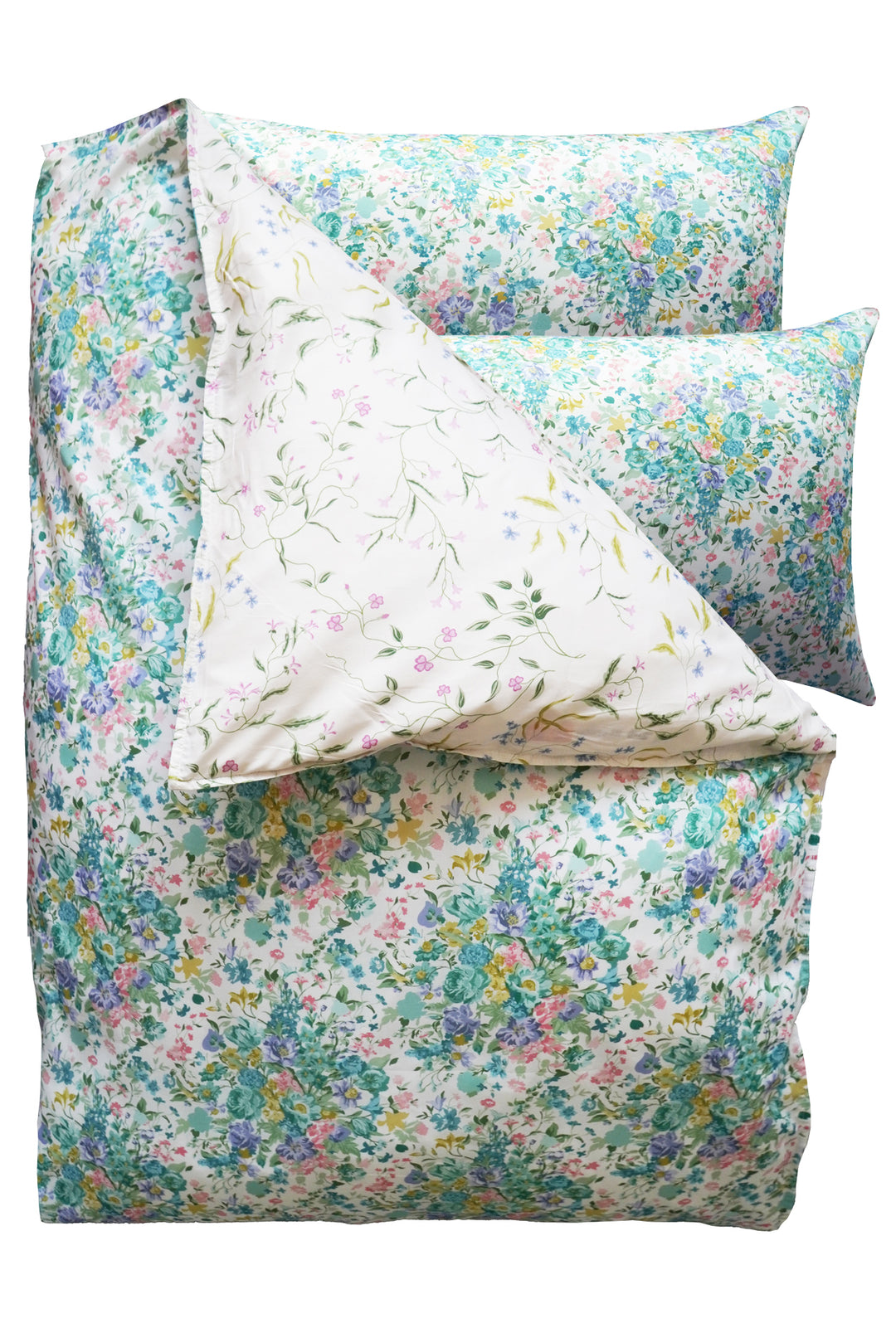 Bridgerton Reversible Duvet Set made with Liberty Fabric BOUQUET PARADE & REGAL BLOSSOM