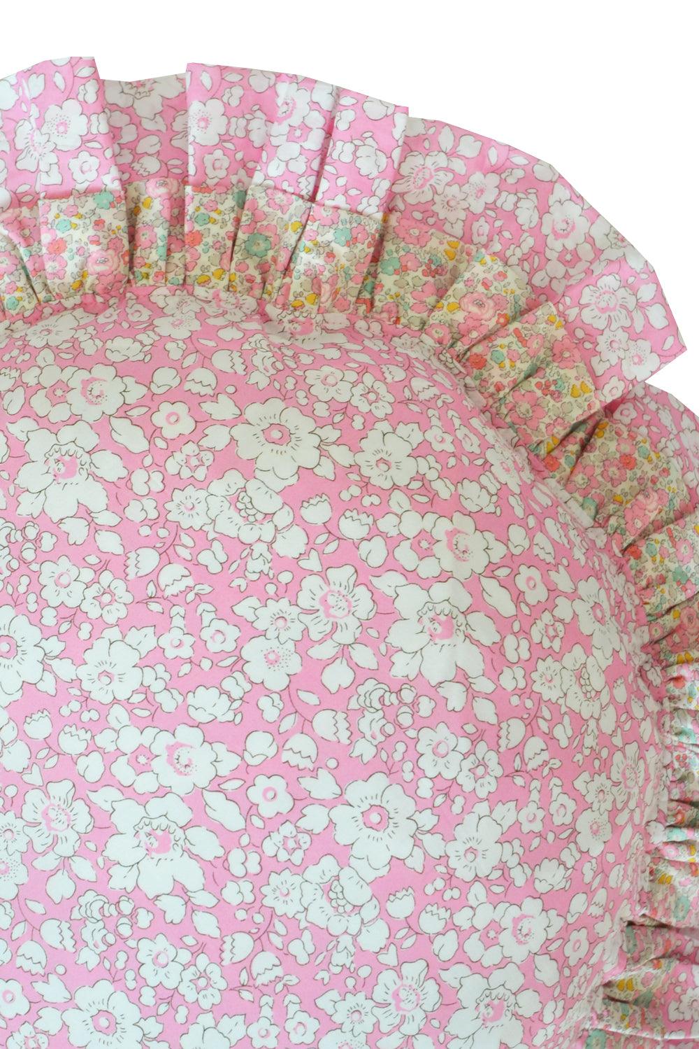 Double Ruffle Cushion made with Liberty Fabric BETSY BOO - Coco & Wolf