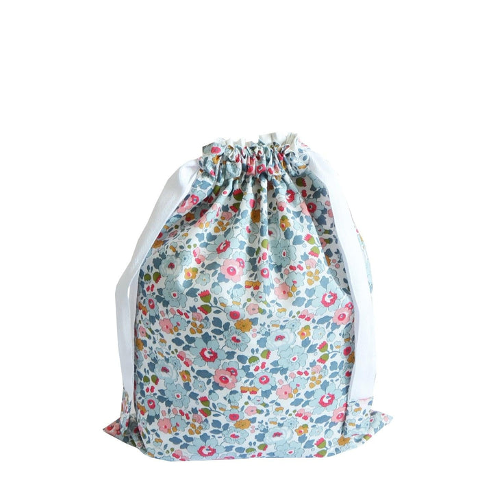 Drawstring Bag made with Liberty Fabric BETSY GREY - Coco & Wolf