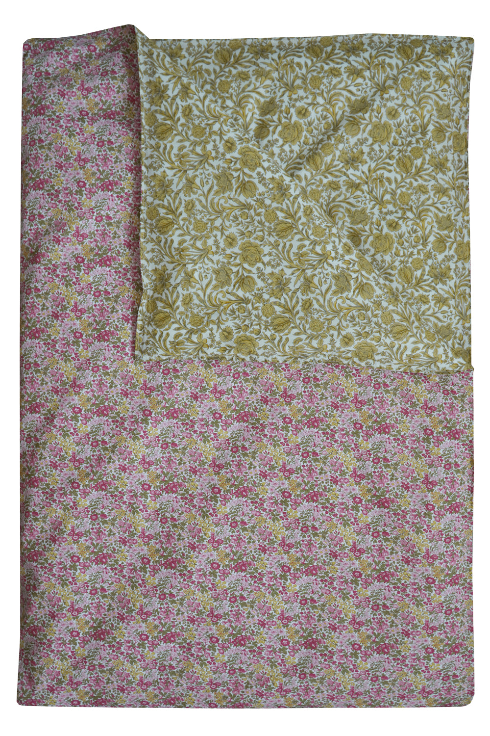 Bedding made with Liberty Fabric PENSTEMON & SAMBOURNE YELLOW