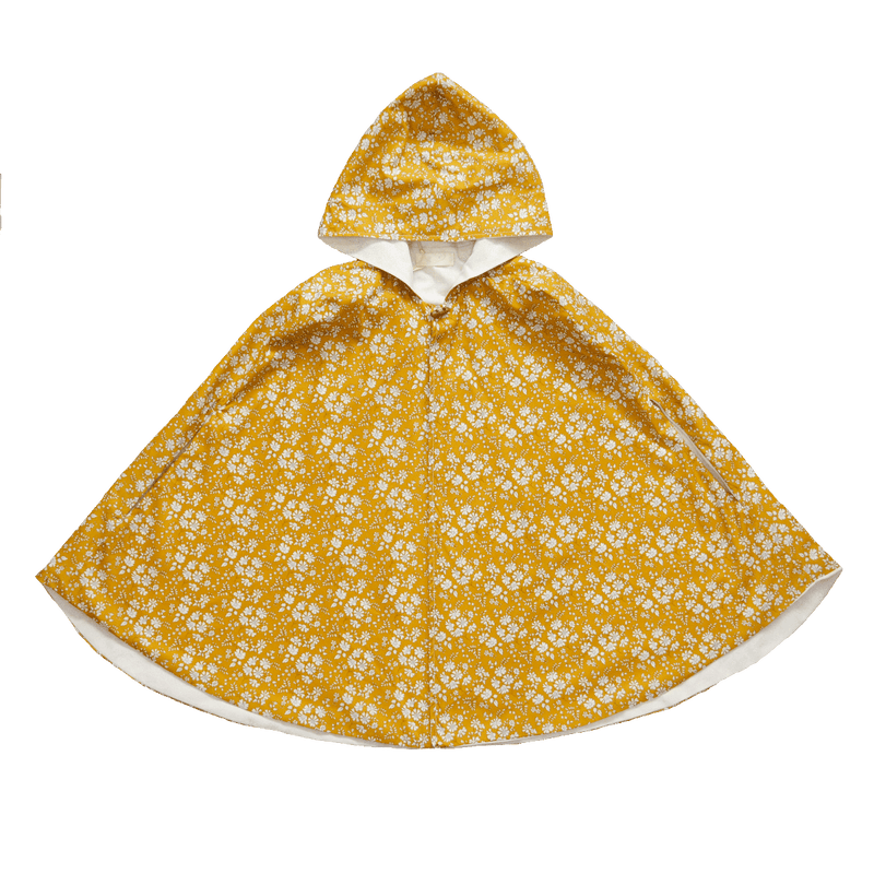 Fable Heart Hooded Cape made with Liberty Fabric CAPEL MUSTARD - Coco & Wolf