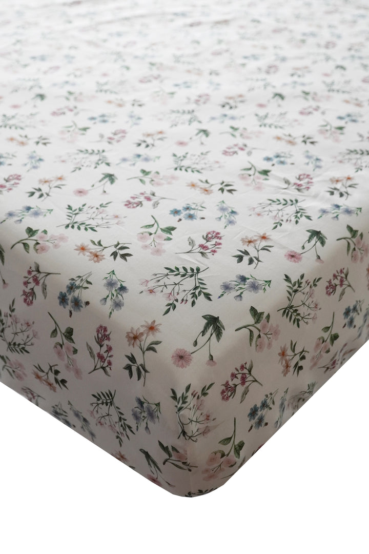 Fitted Sheet made with Liberty Fabric ANNIE CREAM