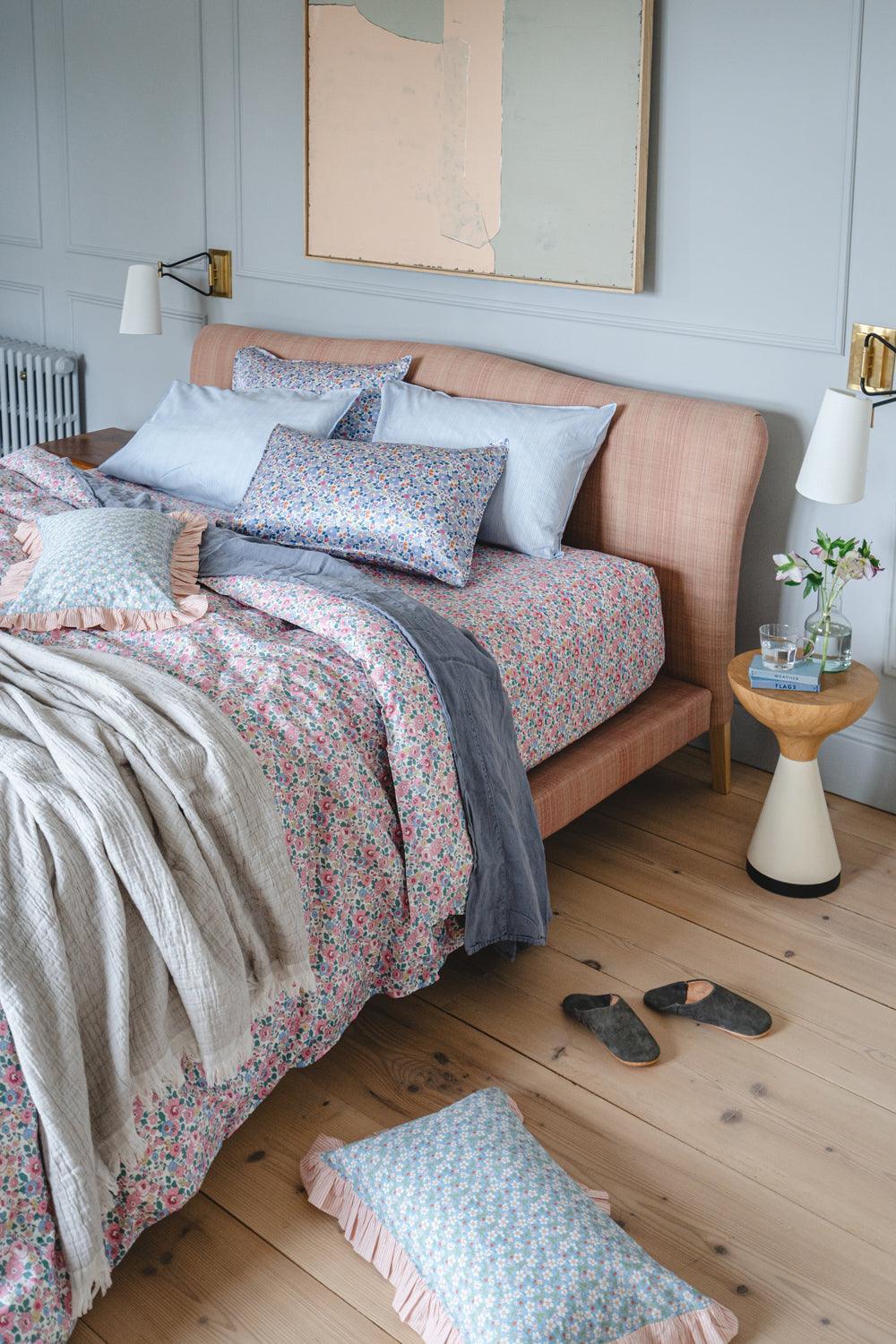Coco & Wolf Complete Bedding Duvet Set Liberty Fabric BETSY BLOSSOM PINK