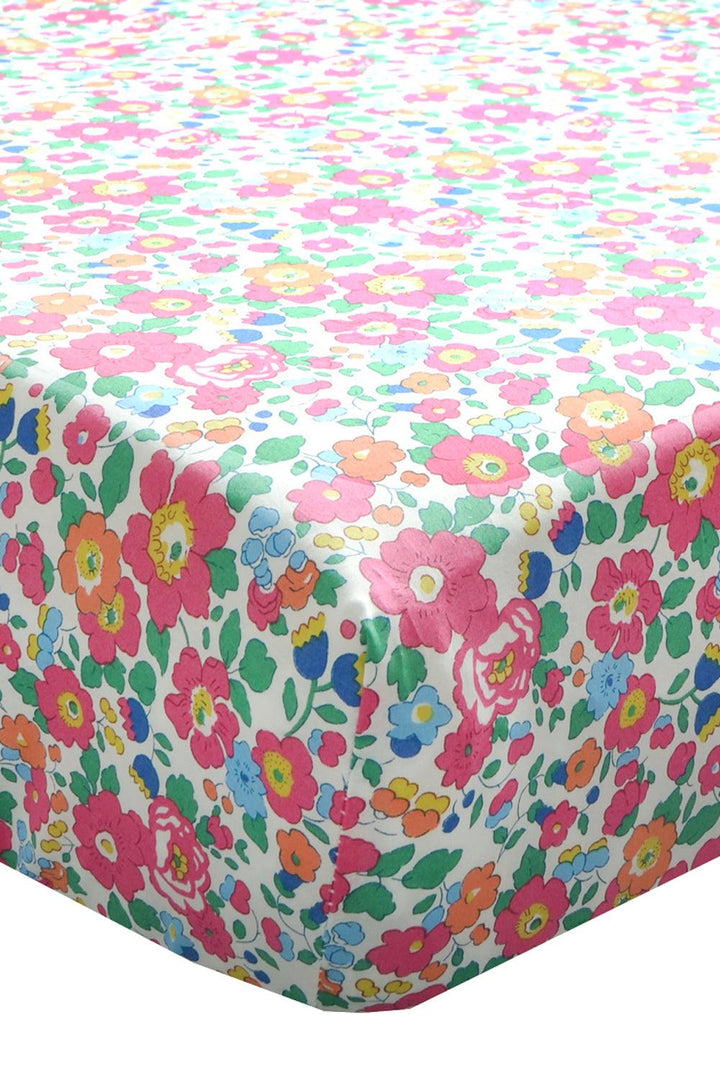 Fitted Sheet made with Liberty Fabric BETSY DEEP PINK - Coco & Wolf