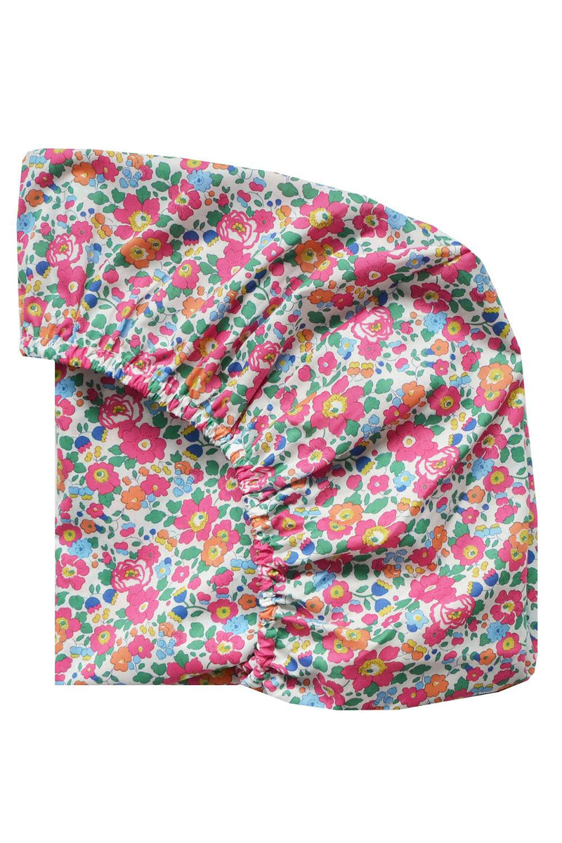 Fitted Sheet made with Liberty Fabric BETSY DEEP PINK - Coco & Wolf