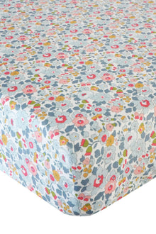 Fitted Sheet made with Liberty Fabric BETSY GREY