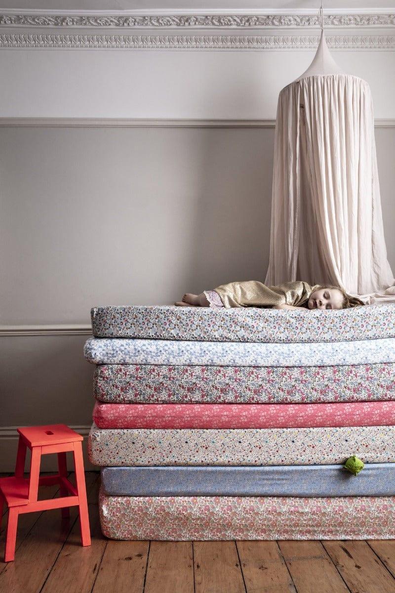 Fitted Sheet made with Liberty Fabric BETSY GREY - Coco & Wolf