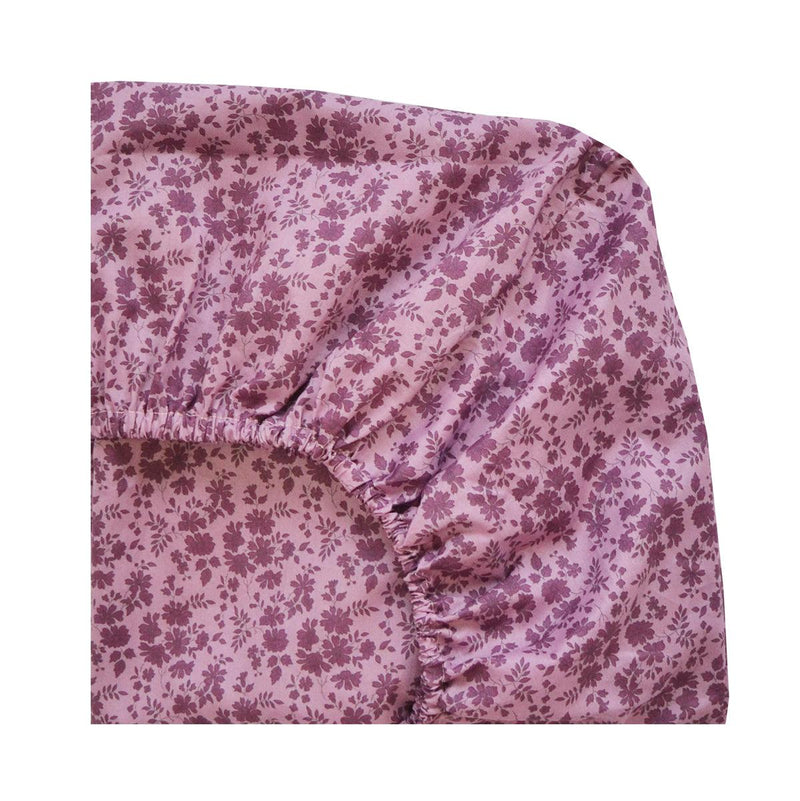 Fitted Sheet made with Liberty Fabric CAPEL AUBERGINE - Coco & Wolf