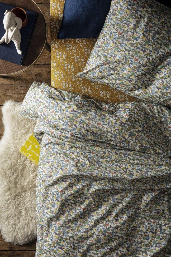 Fitted Sheet made with Liberty Fabric CAPEL MUSTARD - Coco & Wolf