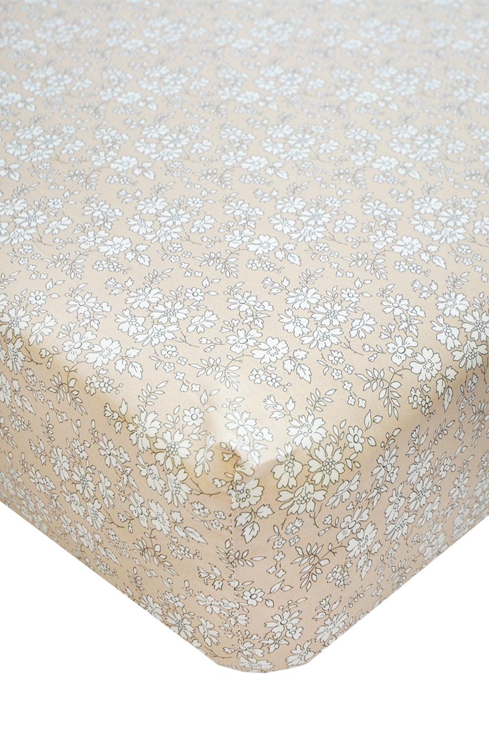 Fitted Sheet made with Liberty Fabric CAPEL TAUPE - Coco & Wolf