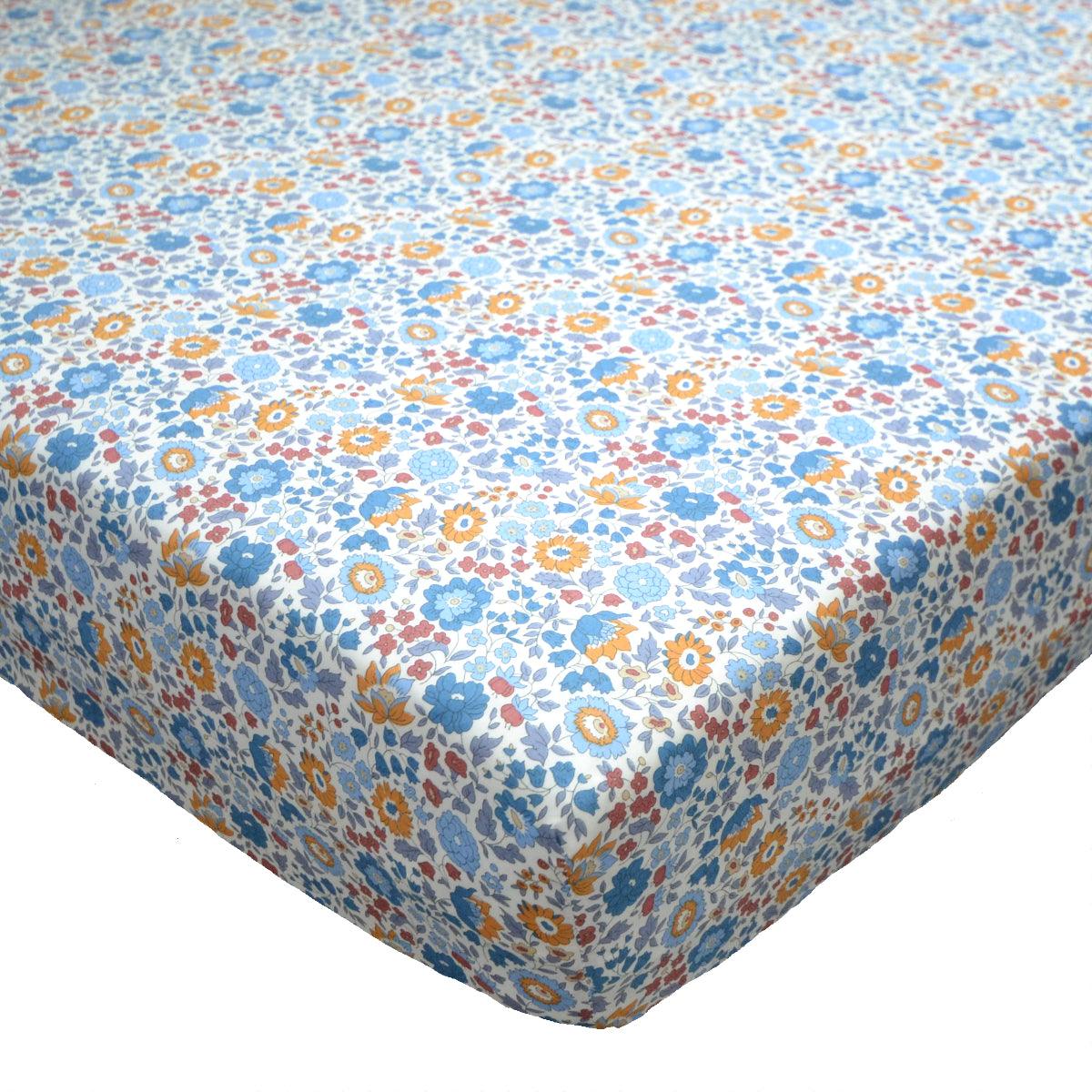 Fitted Sheet made with Liberty Fabric D'ANJO MUSTARD - Coco & Wolf