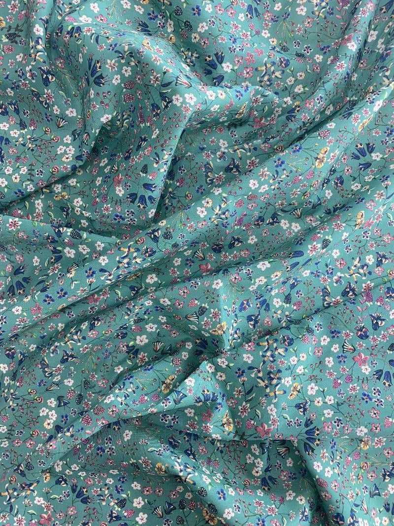 Fitted Sheet made with Liberty Fabric DONNA LEIGH GREEN - Coco & Wolf