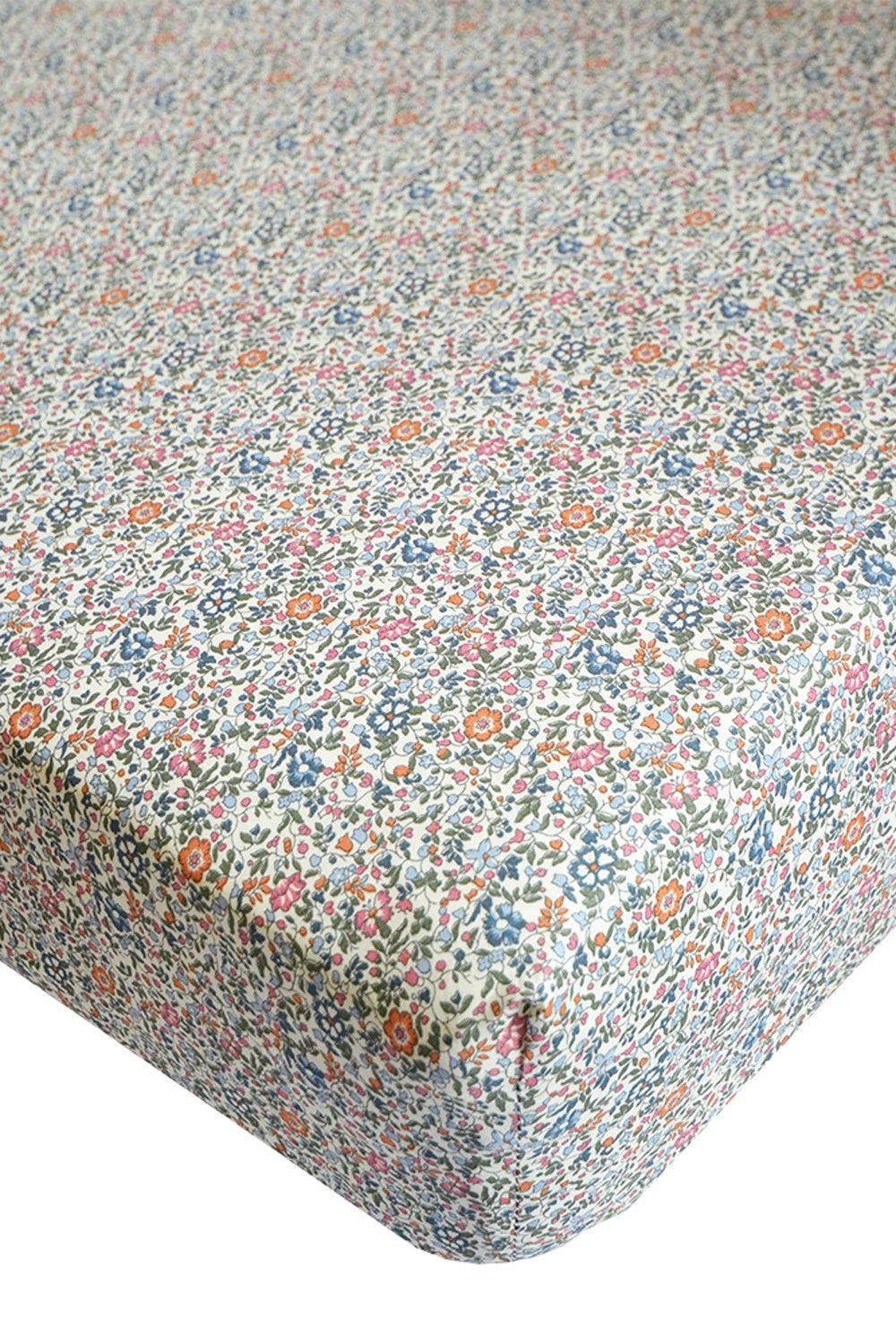 Fitted Sheet made with Liberty Fabric KATIE & MILLIE RUST - Coco & Wolf