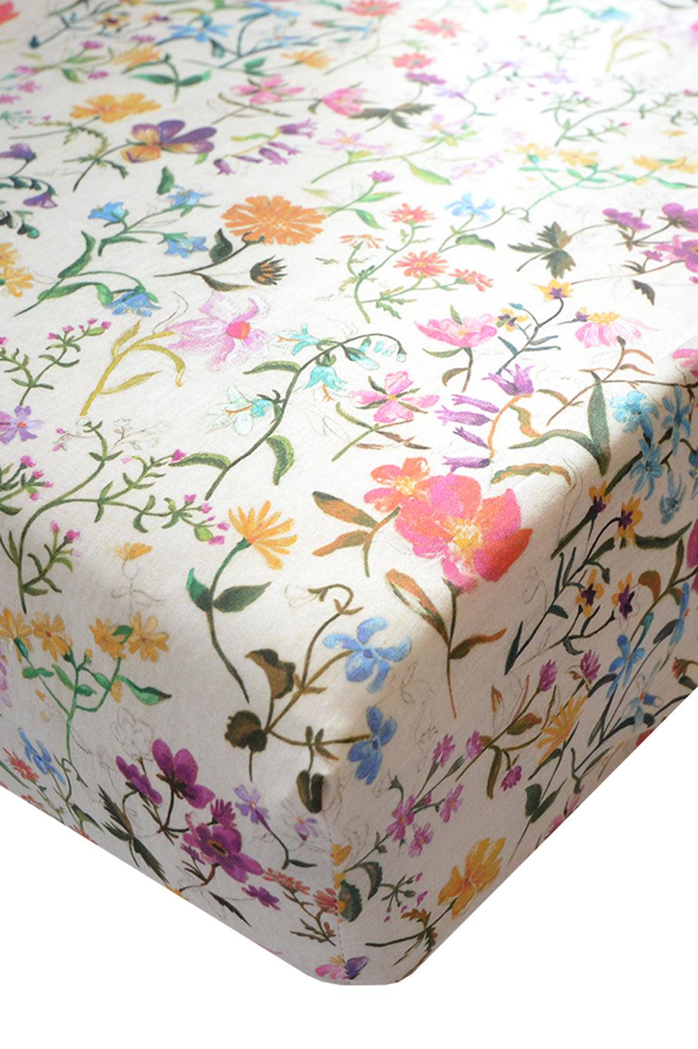 Fitted Sheet made with Liberty Fabric LINEN GARDEN - Coco & Wolf