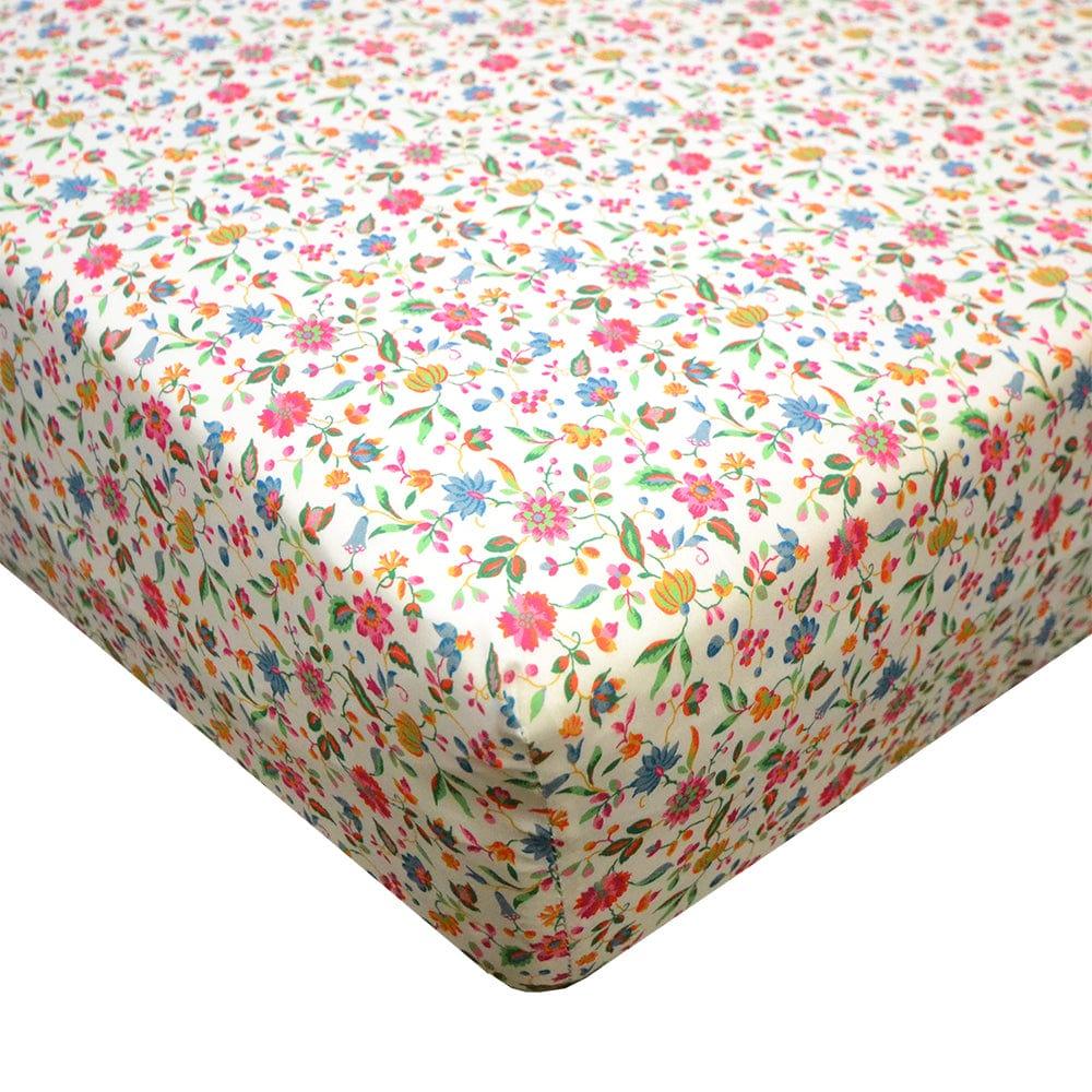 Fitted Sheet made with Liberty Fabric LUNA BELLE PINK - Coco & Wolf