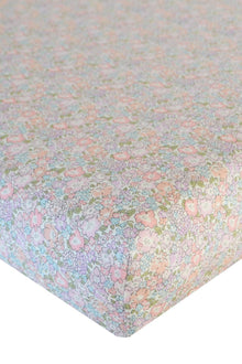 Fitted Sheet made with Liberty Fabric MICHELLE LILAC