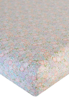 Fitted Sheet made with Liberty Fabric MICHELLE LILAC