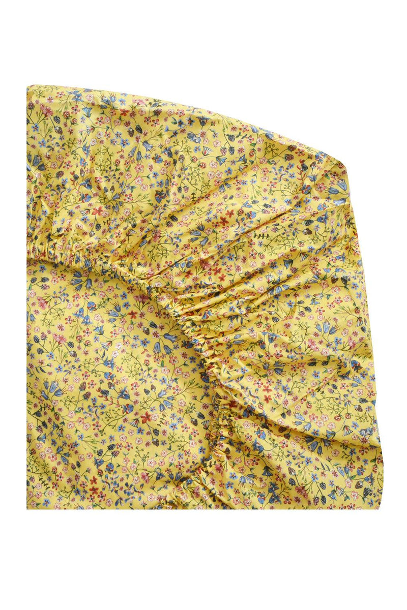 Fitted Sheet made with Organic Liberty Fabric DONNA LEIGH YELLOW - Coco & Wolf